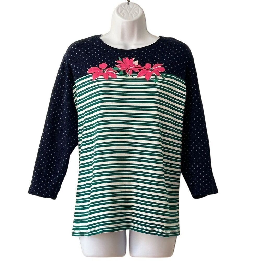 Kim Rogers Women's 3/4 Sleeve Floral Graphic Top Multicolor Size 1X - Picture 6 of 6